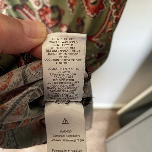 Sandra Darren Woman’s Green Paisley Mid length sleeveless dress, Plus Size 2X - Picture 3 of 13